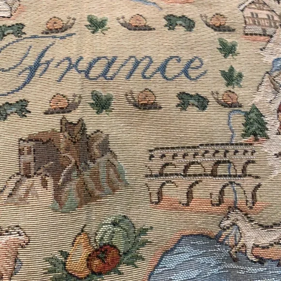 METRAX SOUVENIR FRANCE TAPESTRY DECOR PILLOW MADE IN BELGIUM EIFFEL TOWER FRENCH
